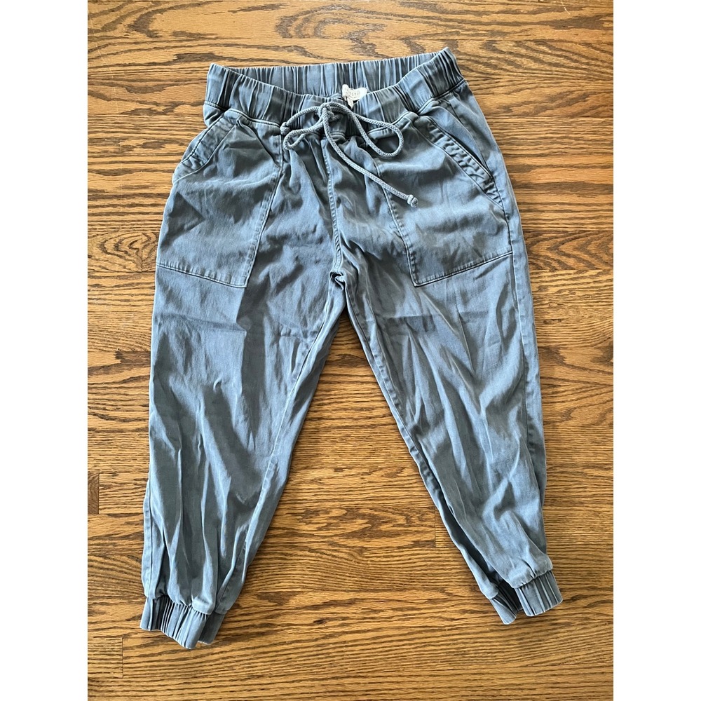 Side Stitch Los Angeles Grey Blue Drawstring Jogger Pants Petite Small PS - Picture 1 of 7
